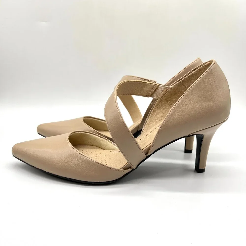 Lifestride Womens Size 8.5 8.5M Suki Beige Nude Tan Neutral Pumps Heels Shoes‎